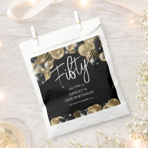 Black Gold 50th Birthday Favor Bag