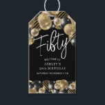 Black Gold 50th Birthday Gift Tags<br><div class="desc">Create your own birthday gift tags! Personalize this design with your own text. You can further customize this design by selecting the "customize further" link if desired. -p</div>