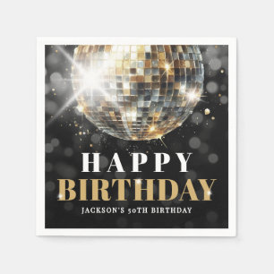 Black Gold 50th Birthday Party Napkins