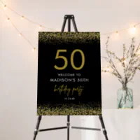 Black Gold 50th Birthday Party Welcome Sign