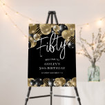 Black Gold 50th Birthday Welcome Foam Board<br><div class="desc">Create your own birthday party sign! Personalize this design with your own text. You can further customize this design by selecting the "customize further" link if desired.</div>