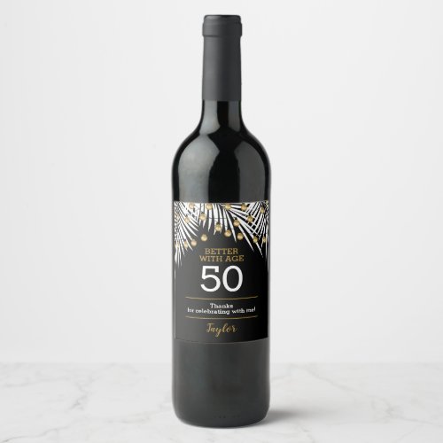 Black Gold 50th Birthday Wine Label