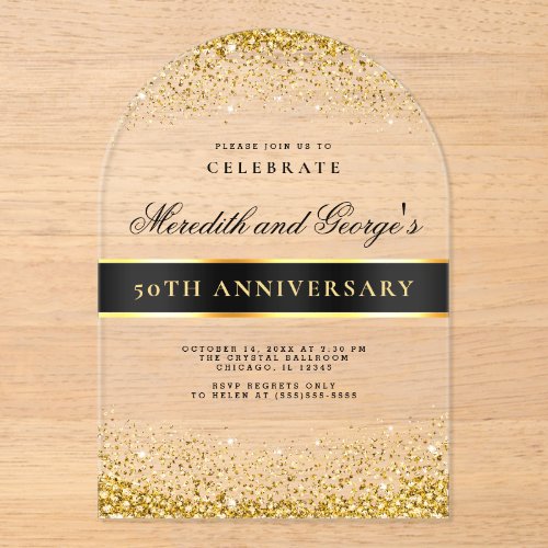 Black Gold 50th Golden Wedding Anniversary