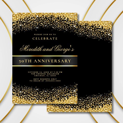 Black Gold 50th Golden Wedding Anniversary Party