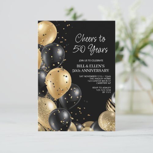 Black Gold 50th Wedding Anniversary