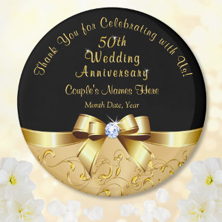 Black Gold, 50th Wedding Anniversary Party Favors Magnet