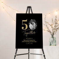 Black Gold 50th Wedding Anniversary Photo Welcome