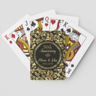 Black & Gold 50th Wedding Anniversary Poker Cards