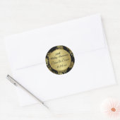 Black, Gold 50th Wedding Anniversary Sticker (Envelope)