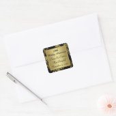 Black, Gold 50th Wedding Anniversary Sticker 2 (Envelope)