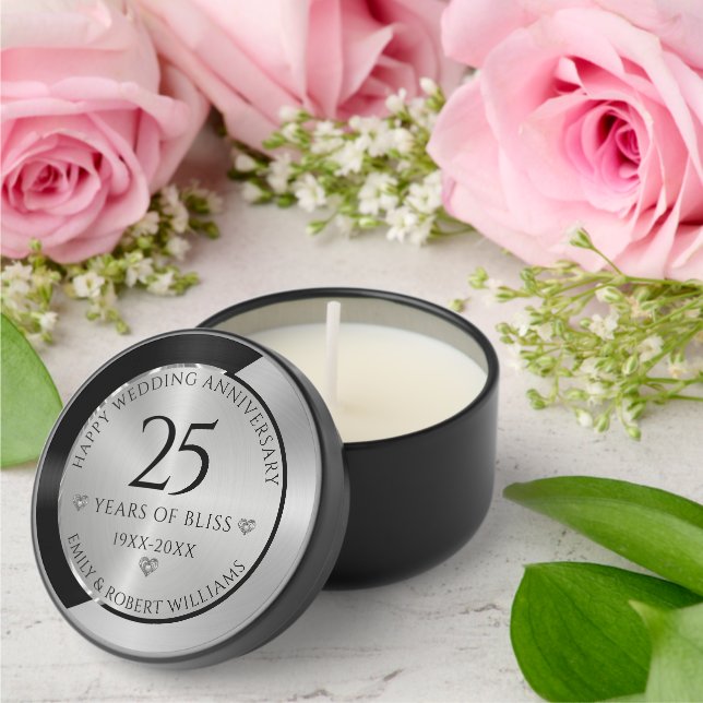Black Gold 50th Wedding Anniversary Theme Mini Can Candle Favors (Insitu (Wedding))