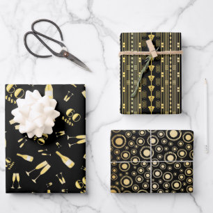 Black Gold 60 and Sassy Birthday Elegant Wrapping Paper Sheets