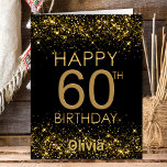 Black Gold 60th Birthday Card<br><div class="desc">This 60th birthday card is a perfect way to extend your greetings. Add a personal touch by including your favorite photo on the back.</div>