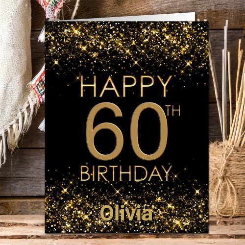 Black Gold 60th Birthday Card