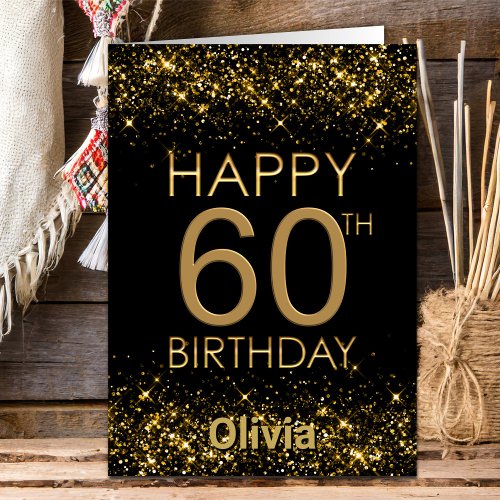 Black Gold 60th Birthday Card