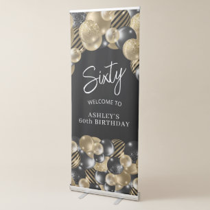 Black Gold 60th Birthday Retractable Banner