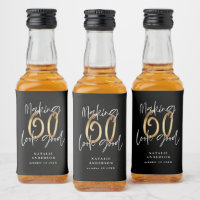 Black gold 60th birthday typography party favor 