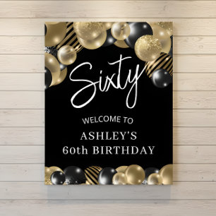 Black Gold 60th Birthday Welcome Poster