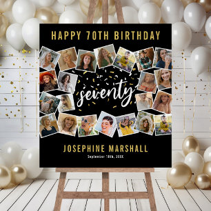 Black & Gold 70th Birthday Photo Board