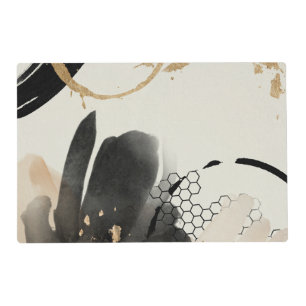 Black Gold Abstract Design Placemat