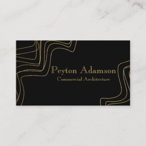 BlackGold Abstract Lines ArchitectTemplate Business Card