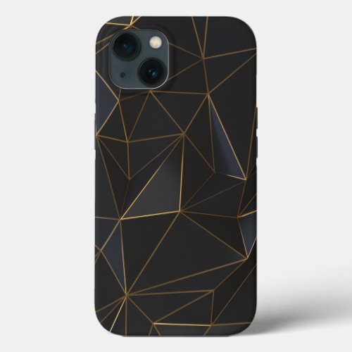 Black  Gold Abstract Pattern iPhone 13 Case