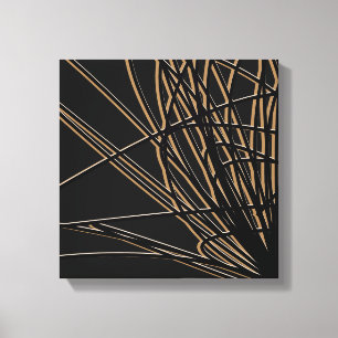 Black & Gold Abstract Savanna Design Canvas Print