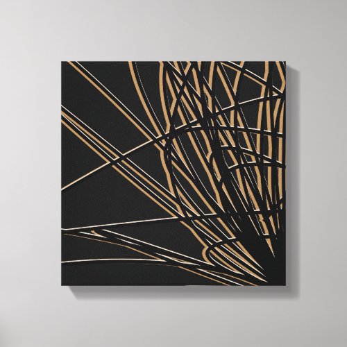Black  Gold Abstract Savanna Design Canvas Print