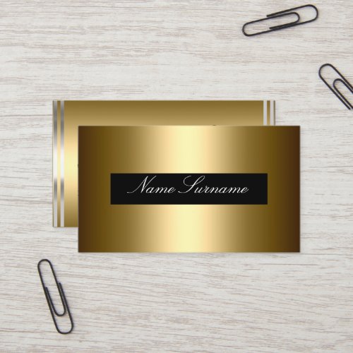 Business Card Black  Silver gold Abstract