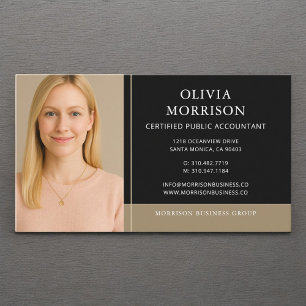 Black Gold Accountant CPA Photo Business Card