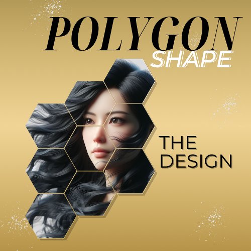 Black  Gold Add Own Image To SVG Polygon Shape Business Card