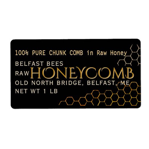 Black Gold Address Sized Honeycomb Label