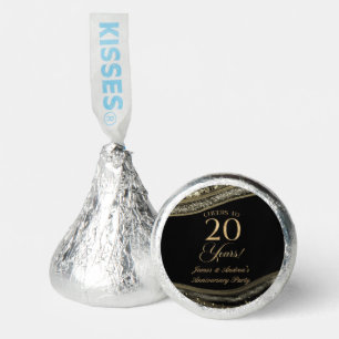 Black Gold Agate 20th Wedding Anniversary Party Hershey®'s Kisses®