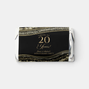 Black Gold Agate 20th Wedding Anniversary Party Hershey's Miniatures