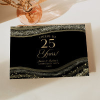 Black Gold Agate 25th Wedding Anniversary Party