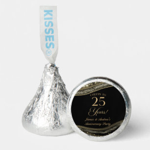 Black Gold Agate 25th Wedding Anniversary Party Hershey®'s Kisses®