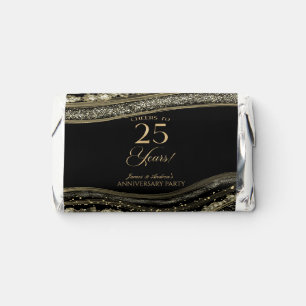 Black Gold Agate 25th Wedding Anniversary Party Hershey's Miniatures