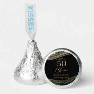 Black Gold Agate 50th Wedding Anniversary Party Hershey®'s Kisses®