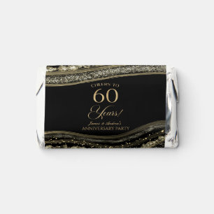 Black Gold Agate 60th Wedding Anniversary Party Hershey's Miniatures