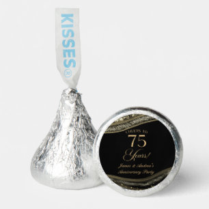 Black Gold Agate 75th Wedding Anniversary Party Hershey®'s Kisses®