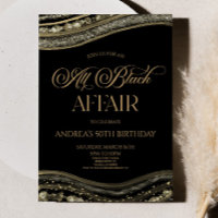 Black Gold Agate All Black Affair Birthday Party
