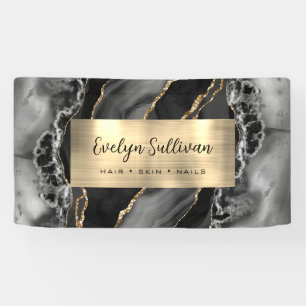 Black Gold Agate Banner