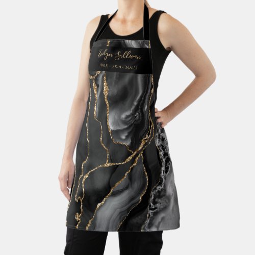 black gold agate beauty professional apron