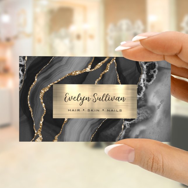 Black Gold Agate Business Card (Creator Uploaded)