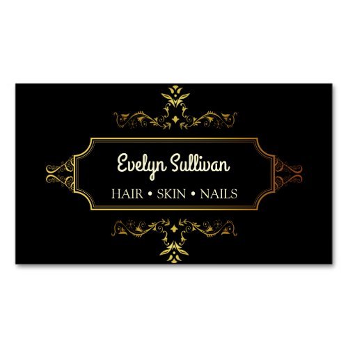 Black Gold Agate frame Business Card