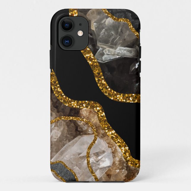 Black & Gold Agate Geode  Case-Mate iPhone Case (Back)