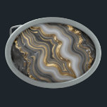 Black Gold Agate Geode Luxury Marble Belt Buckle<br><div class="desc">Mesmerizing black and charcoal agate with flowing bands of soft gray and creamy white,  dramatically framed and veined in molten liquid gold. This opulent,  high-contrast geode design exudes modern luxury,  sophistication and powerful elegance perfect for those who love dark,  glamorous mineral aesthetics.</div>