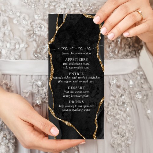 Black  Gold Agate Menu