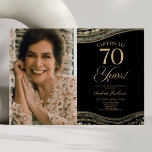 Black Gold Agate Picture 70th Birthday Party Invitation<br><div class="desc">This is an Elegant Black Gold Agate Custom Picture Photo 70th Birthday Party Invitation!</div>