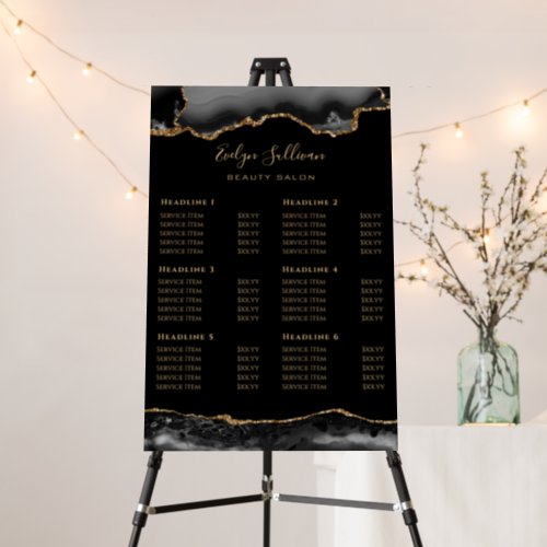 Black Gold Agate Price List Foam Board
